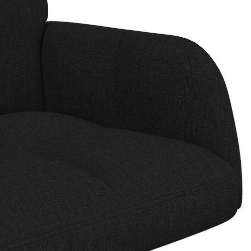 Диван с два места Черен 115 x 61 x 87 см текстил