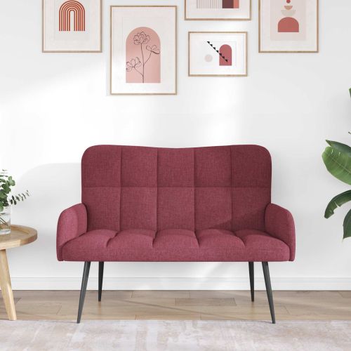 Диван с два места виненочервен 115 x 61 x 87 см текстил