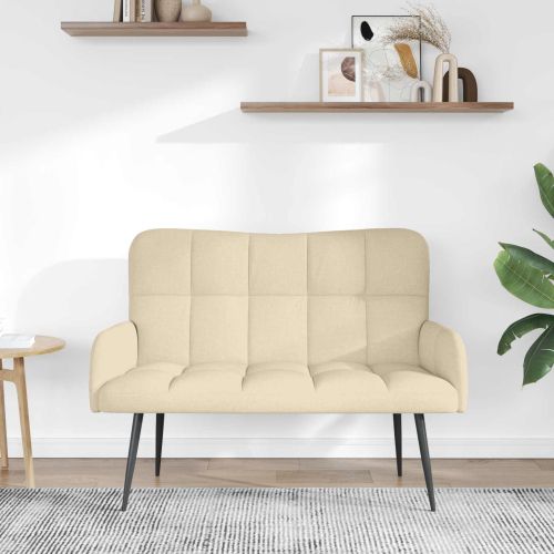 Диван с два места Крем 115 x 61 x 87 см текстил