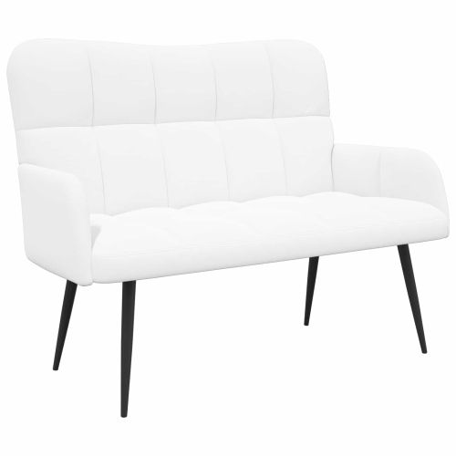 Диван с два места Бял 115 x 61 x 87 см текстил