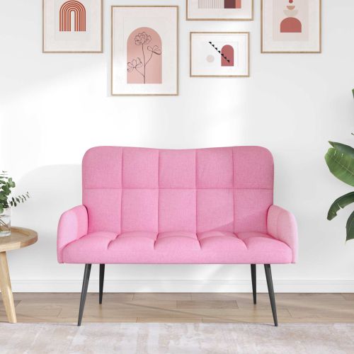 Диван с два места Розово 115 x 61 x 87 см текстил