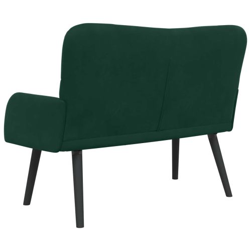 Диван с два места Тъмен зелен 115 x 61 x 87 см Кадифе