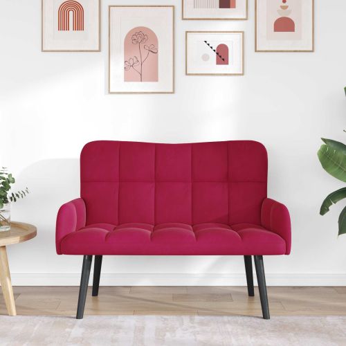 Диван с два места виненочервен 115 x 61 x 87 см Кадифе