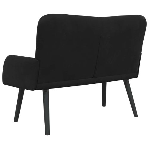 Диван с два места Черен 115 x 61 x 87 см Кадифе