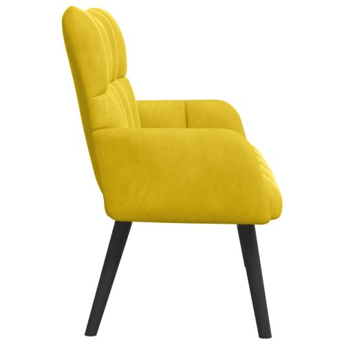 Диван с два места Жълто 115 x 61 x 87 см Кадифе