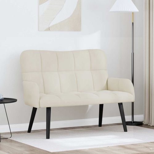 Диван с два места Крем 115 x 61 x 87 см Кадифе