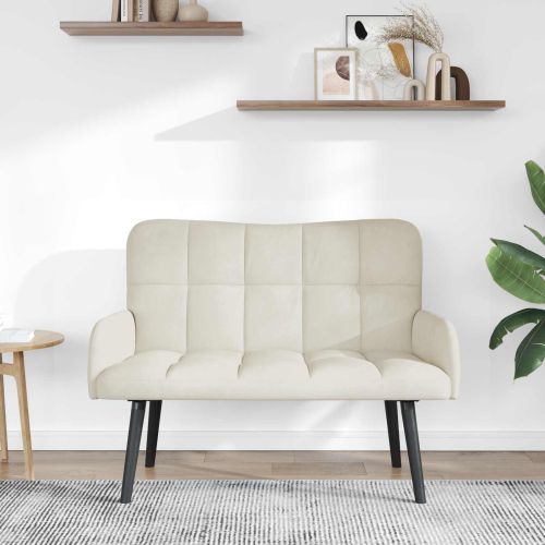 Диван с два места Крем 115 x 61 x 87 см Кадифе