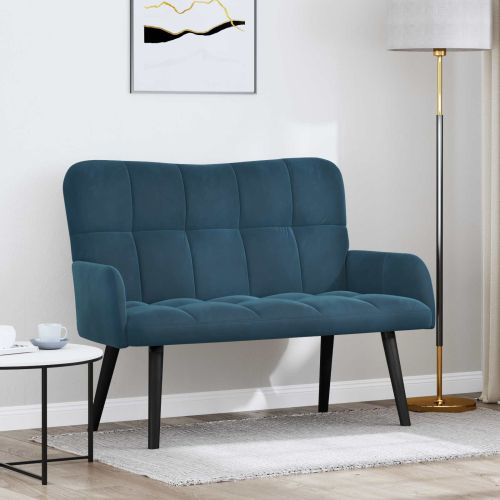 Диван с два места Синьо 115 x 61 x 87 см Кадифе