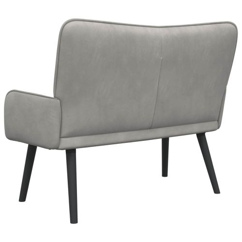 Диван с два места Светлосиво 115 x 61 x 87 см Кадифе