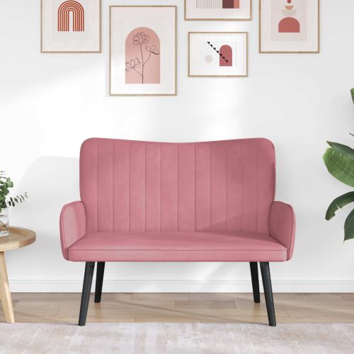 Диван с два места Розово 115 x 61 x 87 см Кадифе