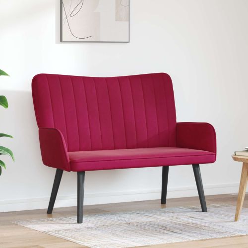 Диван с два места виненочервен 115 x 61 x 87 см Кадифе