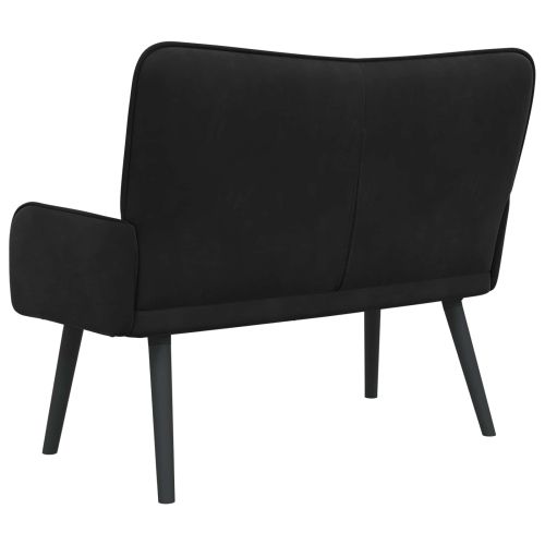 Диван с два места Черен 115 x 61 x 87 см Кадифе