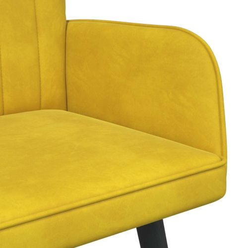 Диван с два места Жълто 115 x 61 x 87 см Кадифе