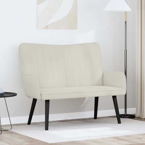 Диван с два места Крем 115 x 61 x 87 см Кадифе