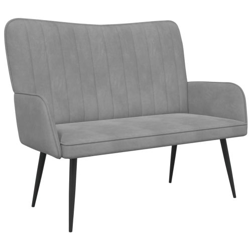 Диван с два места Светлосиво 115 x 61 x 87 см Кадифе