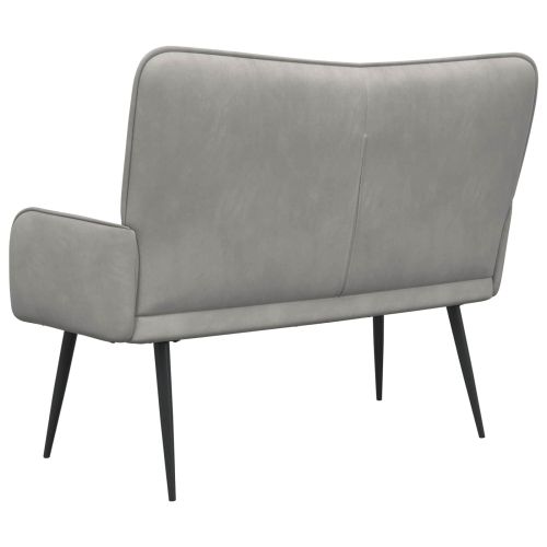 Диван с два места Светлосиво 115 x 61 x 87 см Кадифе