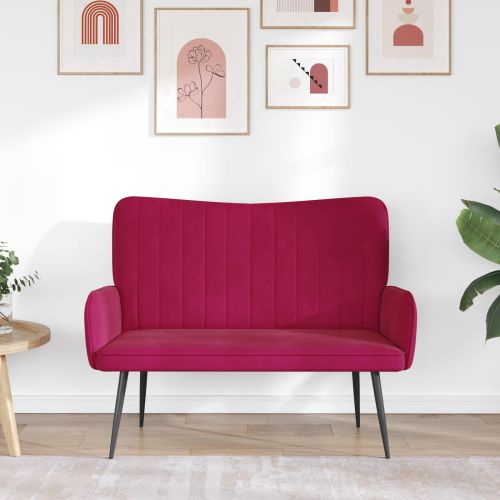 Диван с два места виненочервен 115 x 61 x 87 см Кадифе