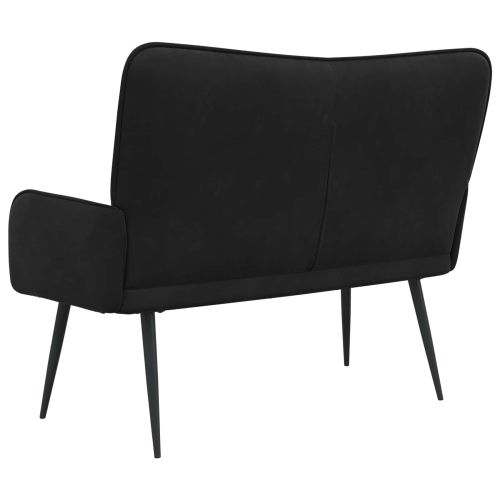 Диван с два места Черен 115 x 61 x 87 см Кадифе