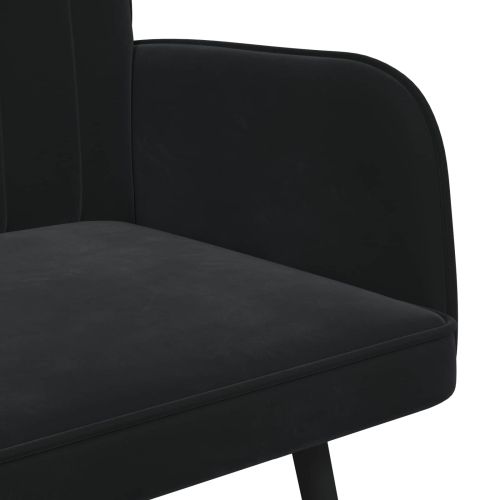 Диван с два места Черен 115 x 61 x 87 см Кадифе