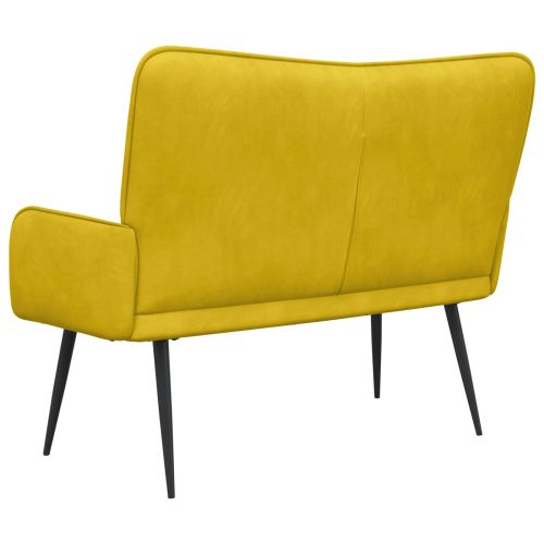 Диван с два места Жълто 115 x 61 x 87 см Кадифе