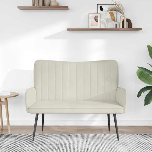 Диван с два места Крем 115 x 61 x 87 см Кадифе