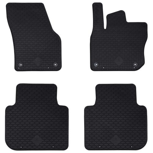Автомобилен килим 4 pcs Черно Каучук