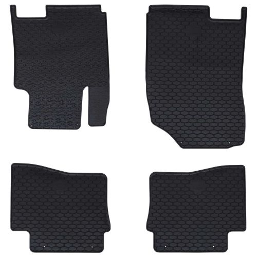 Автомобилен килим 4 pcs Черен Каучук