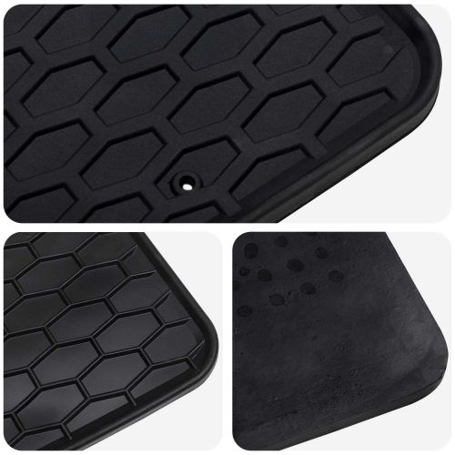 Автомобилен килим 4 pcs Черен Каучук