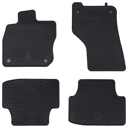 Автомобилен килим 4 pcs Черно Каучук