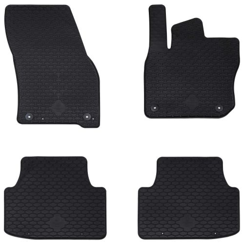 Автомобилен килим 4 pcs Черно Каучук