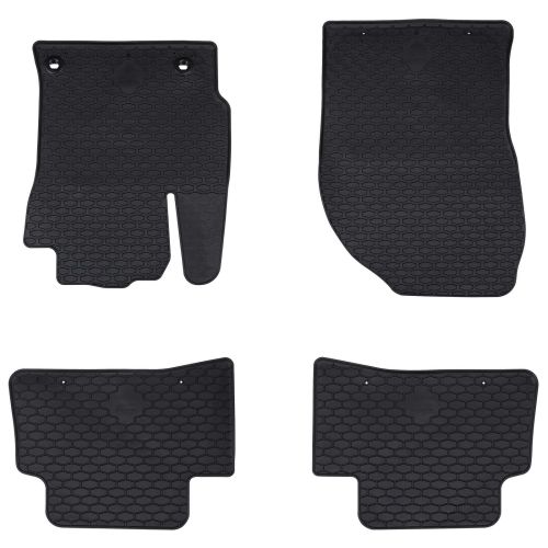 Автомобилен килим 4 pcs Черен Каучук