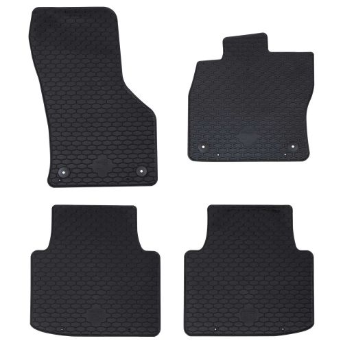Автомобилен килим 4 pcs Черно Каучук