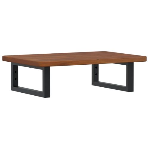 Стенен рафт за мивка, стомана и масивно дърво дъб