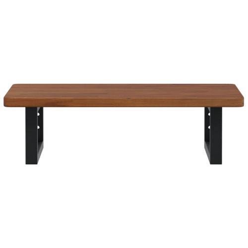 Стенен рафт за мивка, стомана и масивно дърво дъб