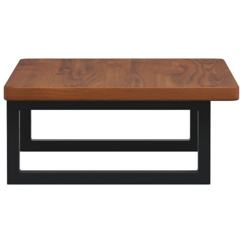 Стенен рафт за мивка, стомана и масивно дърво дъб