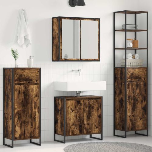 Комплект мебели за баня с чекмедже Димян дъб Инженерно дърво