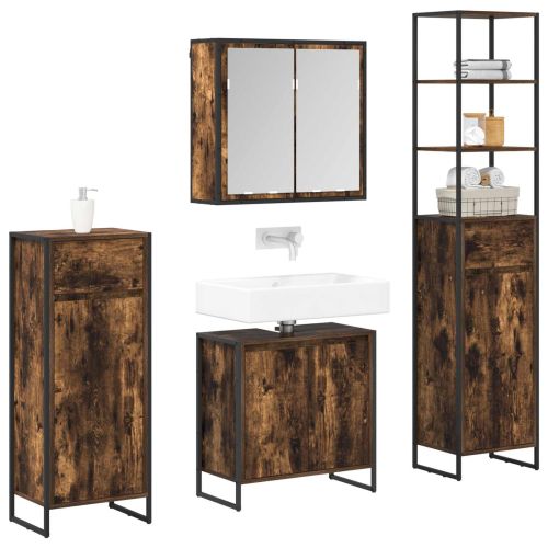 Комплект мебели за баня с чекмедже Димян дъб Инженерно дърво