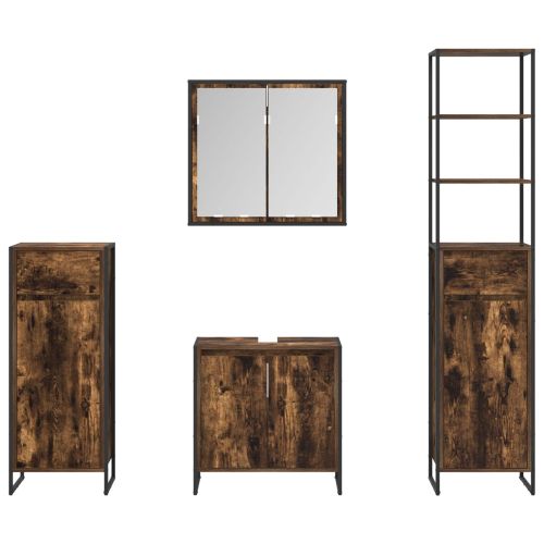 Комплект мебели за баня с чекмедже Димян дъб Инженерно дърво