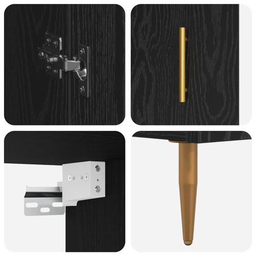 Висок шкаф 2 pcs Черния дъб Инженерно дърво