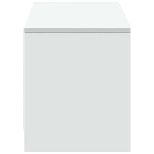 TV шкаф с LED Бял 140 x 34 x 40 см Инженерен дървен материал