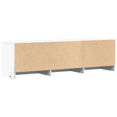 TV шкаф с LED Бял 140 x 34 x 40 см Инженерен дървен материал