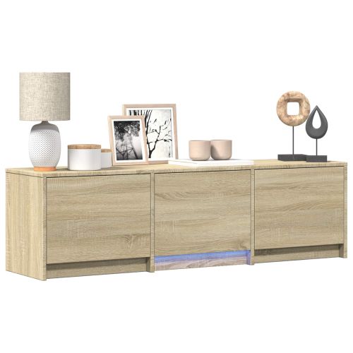 TV шкаф с LED с LED с чекмедже Сонома дъб 140 x 34 x 40 см