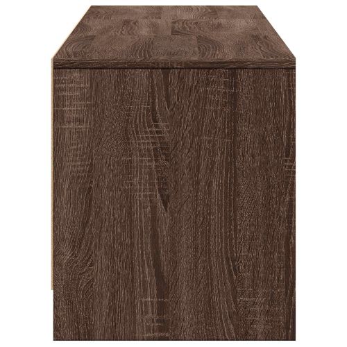 TV шкаф с LED с LED с чекмедже Кафяв дъб 165 x 34 x 40 см