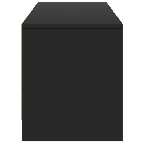 TV шкаф с LED Черен 165 x 34 x 40 см Инженерен дървен материал