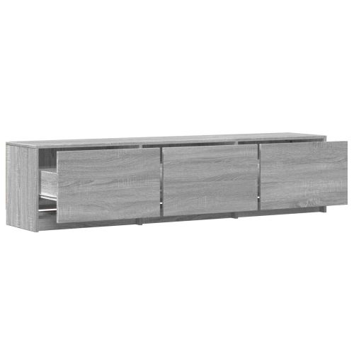 TV шкаф с LED с LED с чекмедже Сиво Сонома 165 x 34 x 40 см