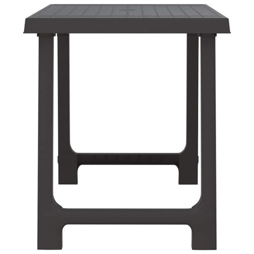 Маса за къмпинг, антрацит, 79x56x64 см, PP, дървена визия