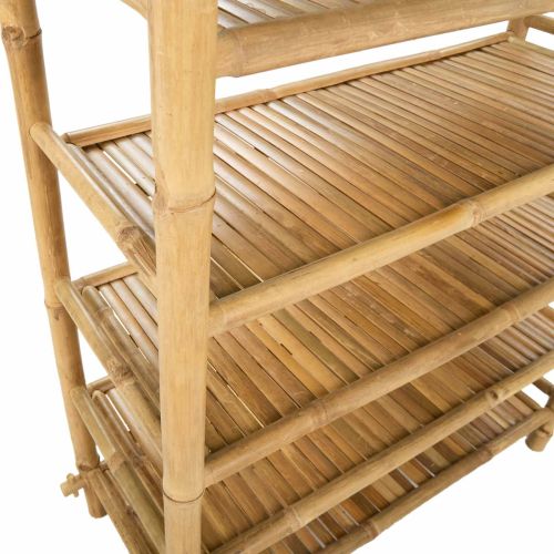Шкаф за обувки с рафт Натурално 6-етажен Бамбук