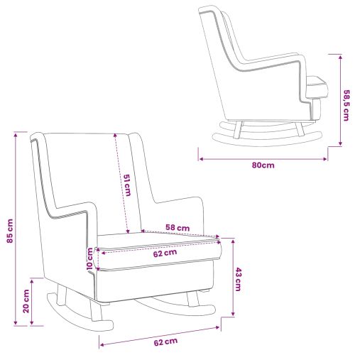 Люлеещ се стол Таупе 62 x 80 x 85 см текстил