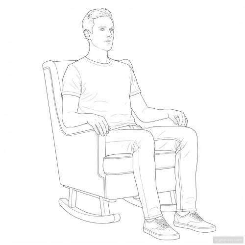 Люлеещ се стол Тъмен сив 62 x 80 x 85 см Вълнена тъкан