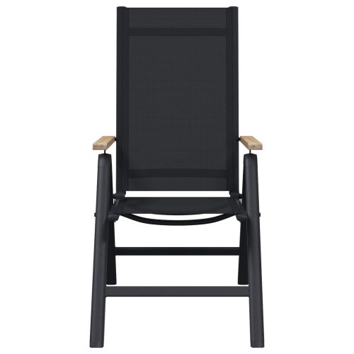 Лежанки за градина 2 pcs Черен 58 x 73 x 111,5 см Textilene